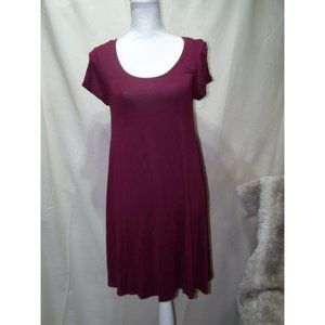 Ambiance Dress Minimalist Knit Wine Burgundy Medium